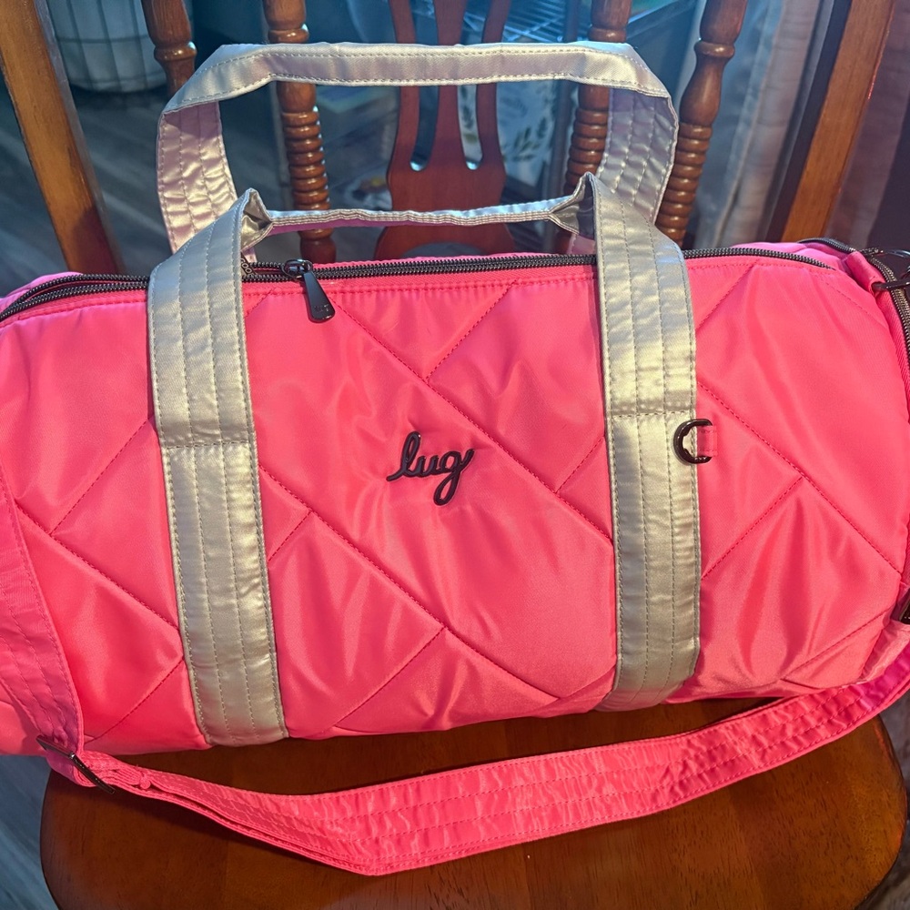 Lug Pink and Silver Quilted Travel Bag